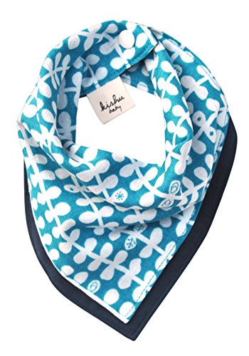 kishu baby Teal Vine Reversible Bandana Bib, Multicolor, One Size