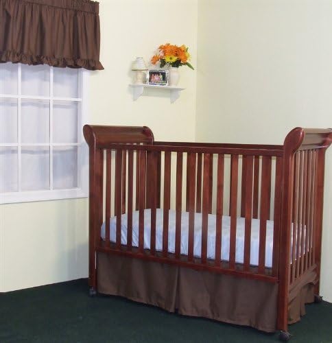 15" Long Tailored CribSkirt Crib Dust Ruffle Cocoa Brown