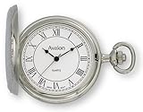 Avalon Classic II Series Silver Tone Pocket Watch w/ Chain # 1442SL