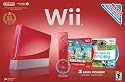 Red Wii Console with Wii Sports and Super Mario Bros