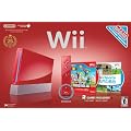 Red Wii Console with Wii Sports and Super Mario Bros