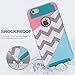 iPhone 5C Case,LUOLNH [2in1] Heavy Duty Hybrid Hard Case for Apple Iphone 5c -powder Blue Mint Teal and Coral Pink Split Chevron Design Cover(Dark Green)