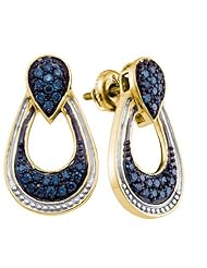 0.68CTW BLUE DIAMOND FASHION EARRINGS