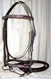 Fancy Elegant Stitched Leather Snaffle Bridle with Laced Reins