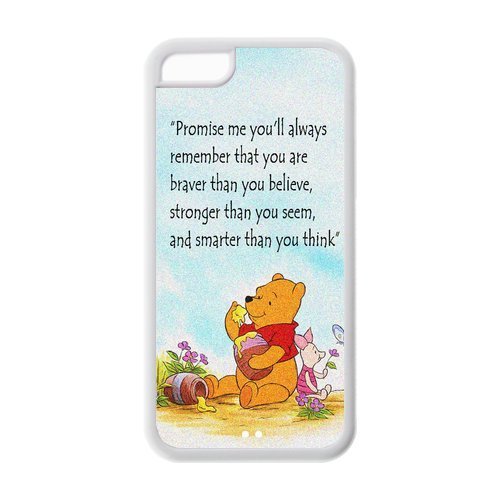 iPhone 5C Case, Case for Apple iPhone 5C Fashion TPU Winnie The Pooh Style Hard Cover with Screen Protector,Iphone 5C Shell Protector