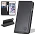 SHIELDON iPhone 6s Case, Genuine Leather Wallet Case, Slim Fit Flip Leather Case with Kickstand, Credit Card Slots, Magnetic Closure, Bill Compartment for iPhone 6s / iPhone 6 4.7 Inch - Black