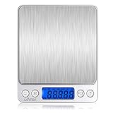 キッチンスケール Lovten 電子秤 デジタルスケール 皿はかり クッキングスケール 精密 計量秤 超小型 研究用 キッチン用 料理用スケール 液晶ディスプレイ 0.1 ｇ単位/3000ｇまで 風袋