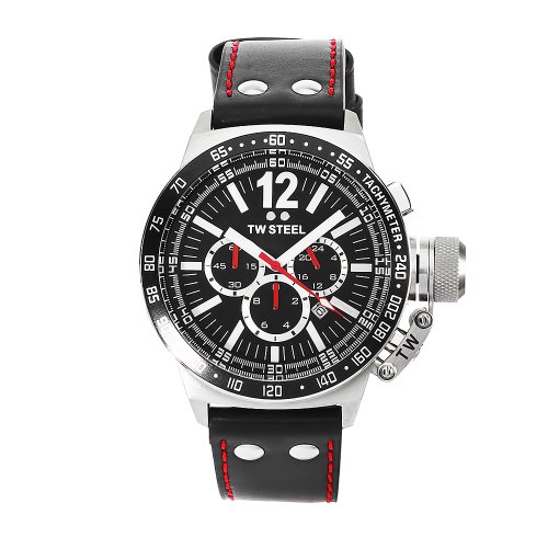 TW Steel Mens CE1015 CEO Canteen Black Leather Chronograph Dial Watch TW Steel Mens CE1015 CEO Canteen Black Leather Chronograph Dial Watch