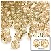 The Crafts Outlet 200pc Faceted Plastic Transparent Beads Round 8mm Orange Beads