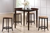 5pc Counter Height Dining Table & Stools Set Cherry Finish