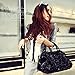 Korean Style Women's Black With Glitter Sequins Shoulder Bag Handbag