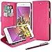 iPhone 6 Plus Case, LK [Stand Feature] iPhone 6 Plus Wallet Case, PU Leather Case Flip Cover + Screen Protector & Stylus for iPhone 6 Plus (Hot Pink)