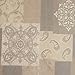 Stylemaster Renaissance Home Fashion Jasmine Tile Print Sheer Rod Pocket Panel, Mocha 56 by 63-Inch