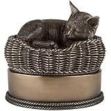 Perfect Memorials Cat in Basket - Pet Cremation Urn