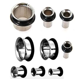 Surgical Steel Plugs with O Ring - 2G - Sold as a Pair