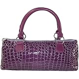 Primeware Clutch Insulated Single Bottle Wine Tote, Purple Croc