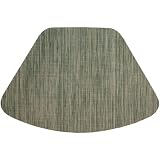 Green/Tan Wipeable Wedge-Shaped Placemat for Round Tables
