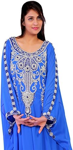 Dubai Very Fancy Kaftan Luxury Crystal Beaded Caftan Abaya Wedding Dress (X LARGE)