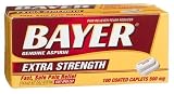 Bayer Extra Strength Aspirin, Pain Reliever/ Fever Reducer, 500mg, 100 Caplets