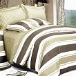 Blancho Bedding - [Chocolate Stripes] Luxury Comforter Set Combo 300GSM
