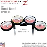 Chrome Drip on Pink Skin by WraptorSkinz fits Rock Band Drum Set for Nintendo Wii, XBOX 360, PS2 & P