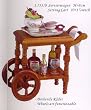 Reutter Porcelain Miniature Cherry Serving Cart Display