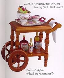 Reutter Porcelain Miniature Cherry Serving Cart Display