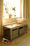 Large 3 Seater Wicker Storage Seat