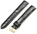 Artisan of Italy CITPD400-0118ML Men's Dress Padded Crocodile 18mm Black Long Watch Strap