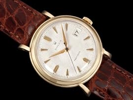 1950's ROLEX Vintage Mens Dress Watch, Roulette Date - 9K Gold