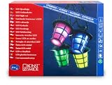 Konstsmide 4162-500 LED Lampionkette (20 bunte Laternen, 20 kalt weiße Dioden, 24V Außentrafo, 0.6W, schwarzes Kabel)