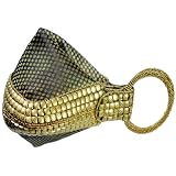 Gift for Women A Stylish Folding Handbag with Sequined Bordering (Black & Golden) - Perfect Evening Accessory