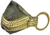  Christmas Gift for Women A Colorful Stylish Folding Handbag with Embelishments (Black & Golden)