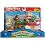 Little People Santa on Sleigh with Reindeer and Elf - includes present with puppy surprise