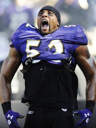 Baltimore Raven and Houston Texans: Ray Lewis Photographic Poster Print by Nick Wass, 9x12