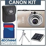 cheap Canon Powershot SD1100 IS Digital Gold Camera kit. with 4GB SD Memory Card, Camera Case, Spare NB-4L Type Lithium-ion Battery, Table Top Tripod