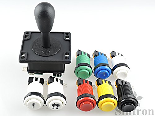 Arcade Parts Bundles Kit with 1 Joystick, 8 Microswitch, 8 Push Buttons (1P 2P buttons & 6pcs Color Buttons ) for Arcade Video Game Multicade MAME Jamma Game Arcade Parts Bundles Kit with 1 Joystick, 8 Microswitch, 8 Push Buttons (1P 2P buttons & 6pcs Color Buttons ) for Arcade Video Game Multicade MAME Jamma Game
