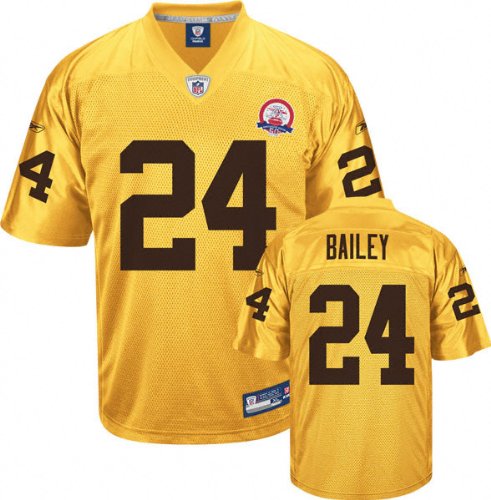 Champ Bailey Jersey: Reebok Gold AFL 50th Anniversary Replica #24 Denver Broncos Jersey - Medium