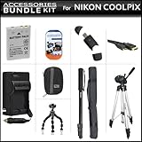 Accessories Bundle Kit For Nikon Coolpix S6200 S8200 AW100 S6000 S6100 S800 ....