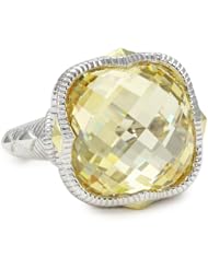 Judith Ripka "Contempo" Yellow Cushion Stone Ring