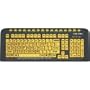 Keys U See Large Print US English USB Wired Keyboard - Yellow Keys with Large Black Print Characters / Letters (US English)