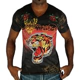ED HARDY Christian Audigier Platinum Tiger Mens Tattoo T-Shirt