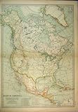 c1902 MAP NORTH AMERICA MEXICO CANADA CUBA HAITI