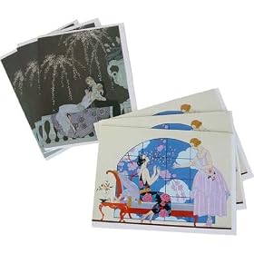 Erte Romance Set of 6 Greeting cards with envelopes by Card Tables