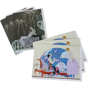 Erte Romance Set of 6 Greeting cards with envelopes by Hartman