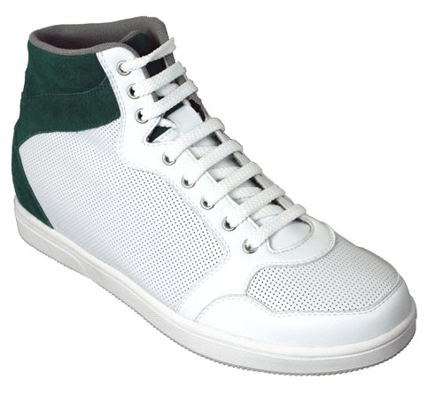 TOTO - 8A02102 - 2.4 Inches Taller - Height Increasing Elevator Shoes (White Casual High Top Shoes) product image