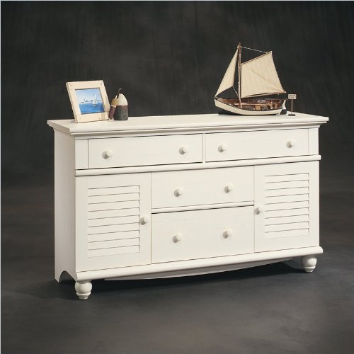 Sauder Harbor View Dresser Antiqued, White