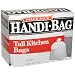Webster Plastic Handi Bag Tall Kitchen Waste Can Liner, Super Value Pack, Flat Seal, White