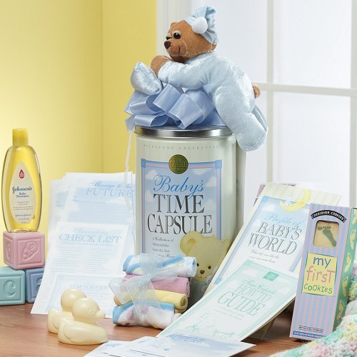 Cherished Memories Baby Time Capsule, Teddy Bear & Baby Bath Gift Basket - Baby Boy... by ArtofAppreciation.com