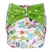 EcoAble Baby Charcoal Bamboo All-In-One AIO Cloth Diaper w/ Pocket, Size 10-35Lb (Spring)